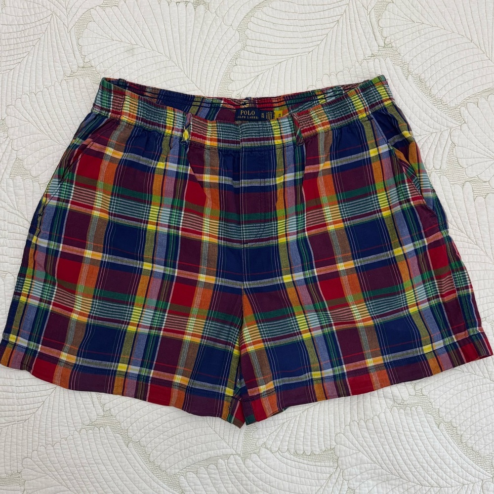 Polo by Ralph Lauren Multicolor Plaid Men’s Elastic Waistband Shorts- Size XL